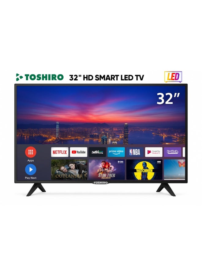 Toshiro 32-Inch Smart Android HD LED TV With Awesome Picture Quality 60Hz, Model 2019, 2 Year Warranty, TRO32SLED Black - Image 1