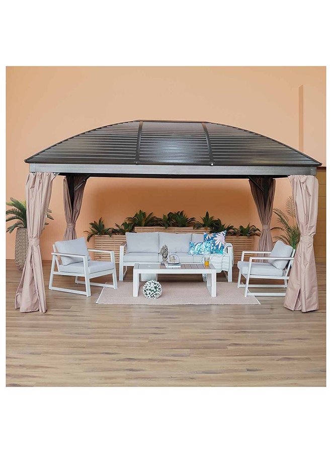 DANUBE HOME Montero Gazebo Aluminium Frame Patio Tent Canopy For Garden Brown 300x400cm  - Image 1