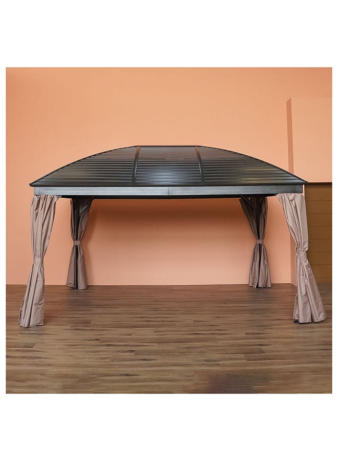 DANUBE HOME Montero Gazebo Aluminium Frame Patio Tent Canopy For Garden Brown 300x400cm  - Image 3