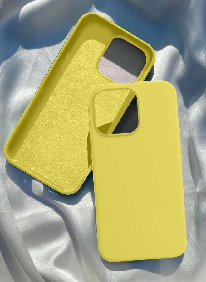 MARGOUN - Silicone Case Cover for iPhone 13 Pro Max 6.7inch Yellow - Image 1