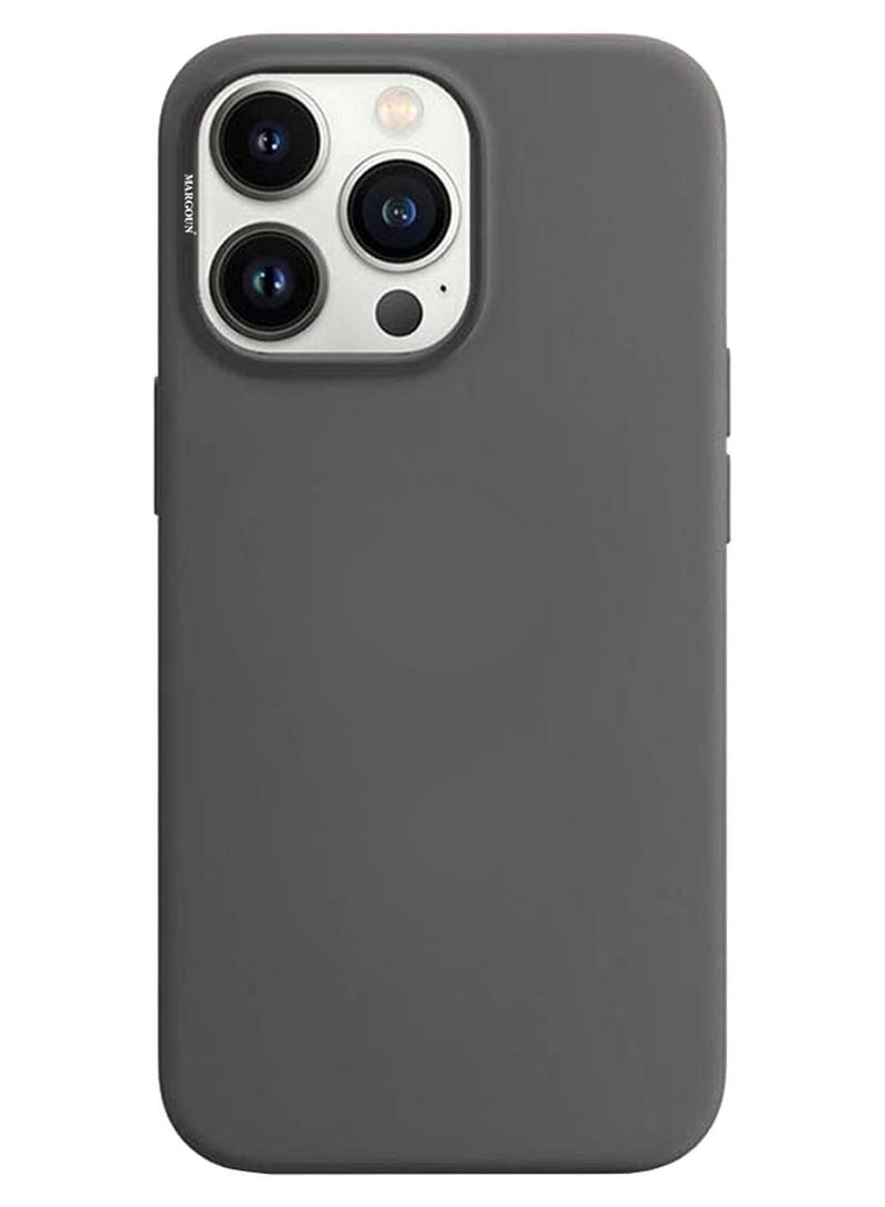 مارجون غطاء حماية من السيليكون لهاتف آيفون 13 برو مقاس 6.1 بوصة رمادي داكن - Image 1