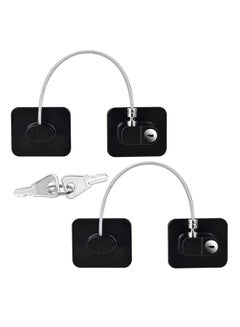 Generic Pack Of 2 Child Safety Cable Fridge Window Lock With Key Set  - Image 1