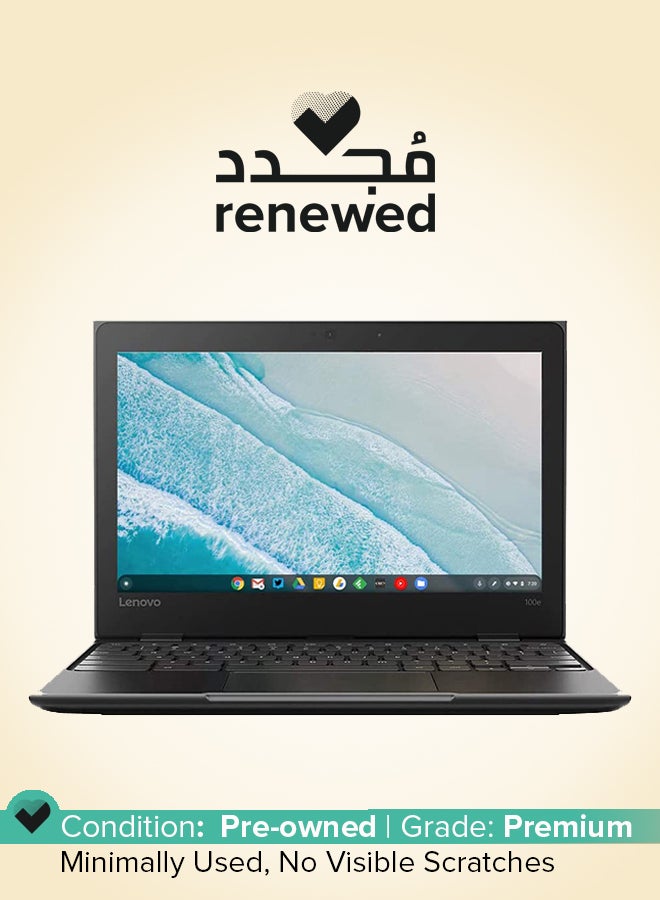 Lenovo Renewed - Chromebook 100e (2019) Laptop With 11.6-Inch Display,MediaTek MTK 8173C Processor/4GB RAM/32GB eMMC/8th Gen/Chrome OS/Integrated Graphics Black  - Image 1