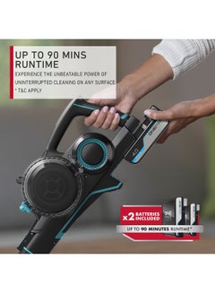 HOOVER Onepwr Blade Max Dual Cordless Vacuum Cleaner Machine, Up To 90 min Runtime, Antimicrobial Protection, Multi-Surface Cleaning, 2 Batteries 6 W CLSV-BPME Black/Blue  - Image 4