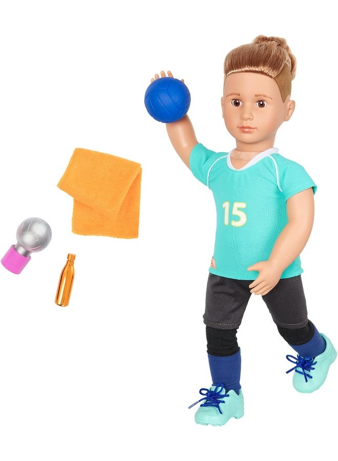 Our Generation Dlx V-Ball Player Posable Boy Doll W-Accy, Johnny 18inch  - Image 2