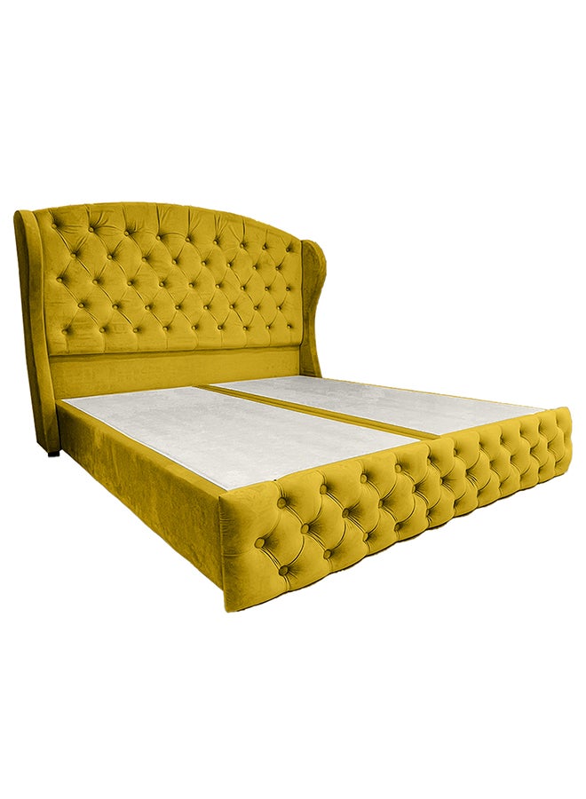 REGAL IN HOUSE Serin Velvet Bed Frame Gold 200x90cm 