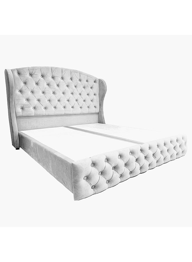 REGAL IN HOUSE Serin Velvet Bed Frame White 200x180cm 