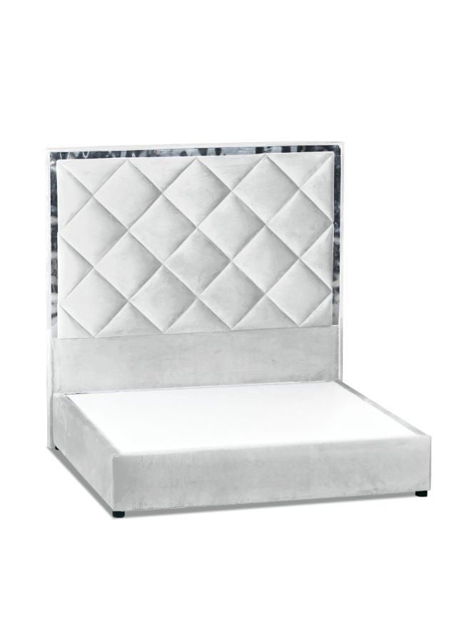REGAL IN HOUSE Victoria Velvet Bed Frame White 200x180cm  - Image 2