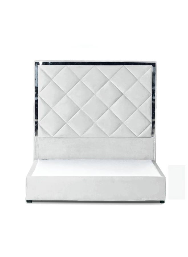 REGAL IN HOUSE Victoria Velvet Bed Frame White 200x180cm  - Image 1