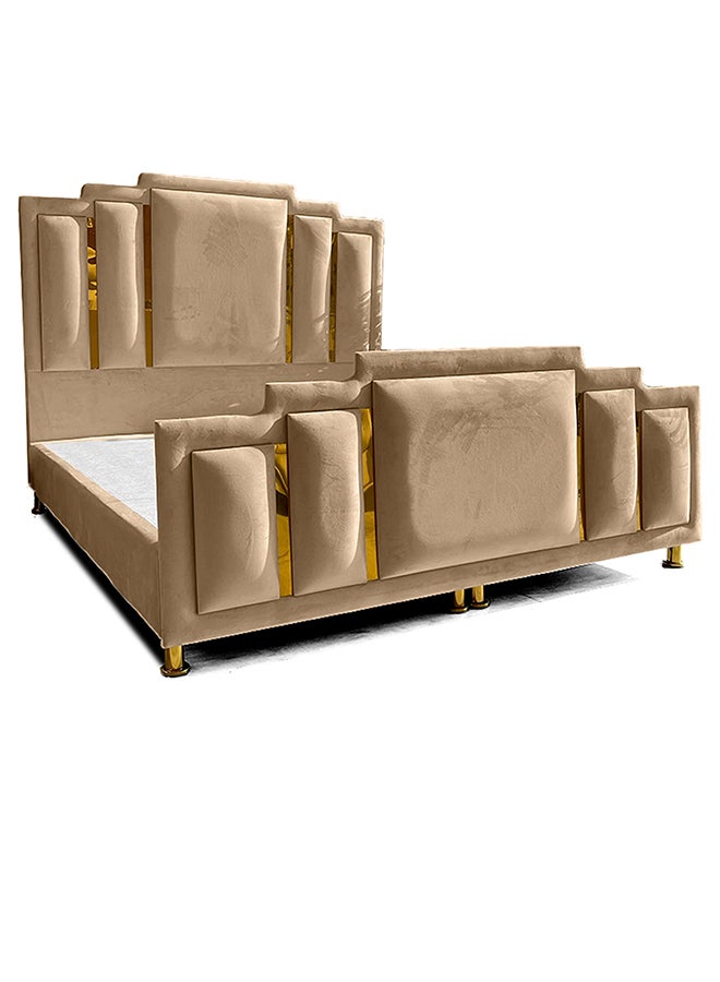 REGAL IN HOUSE Paris Velvet Bed Frame Beige 200x120cm  - Image 2
