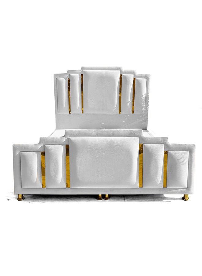 REGAL IN HOUSE Paris Velvet Bed Frame White 200x120cm  - Image 1