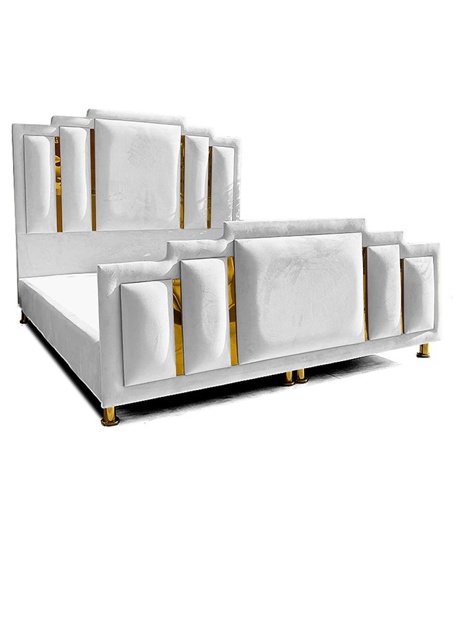 REGAL IN HOUSE Paris Velvet Bed Frame White 200x120cm  - Image 2