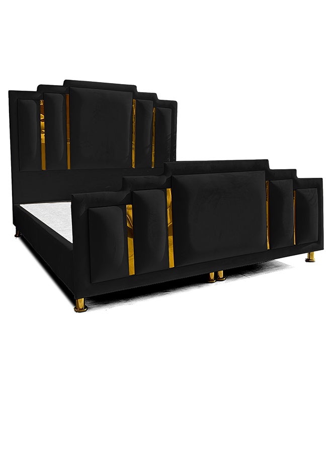 REGAL IN HOUSE Paris Velvet Bed Frame Black 200x120cm  - Image 2