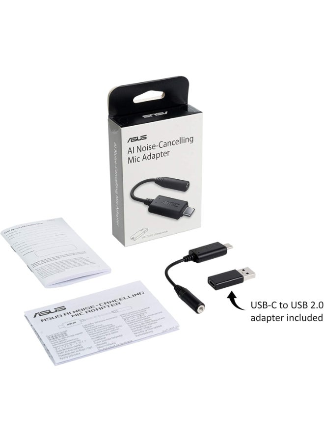 أسوس - AI Noise-Canceling Mic Adapter | Built-in Artificial Intelligence Isolates Background Noise, Enhance Voice Clarity | Improve Quality of Conference Calls | Supports USB-C And USB 2.0-3.5 Mm-Over Ear - Image 1