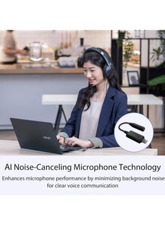 أسوس AI Noise-Canceling Mic Adapter | Built-in Artificial Intelligence Isolates Background Noise, Enhance Voice Clarity | Improve Quality of Conference Calls | Supports USB-C And USB 2.0-3.5 Mm-Over Ear  - Image 2