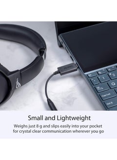 أسوس AI Noise-Canceling Mic Adapter | Built-in Artificial Intelligence Isolates Background Noise, Enhance Voice Clarity | Improve Quality of Conference Calls | Supports USB-C And USB 2.0-3.5 Mm-Over Ear  - Image 3