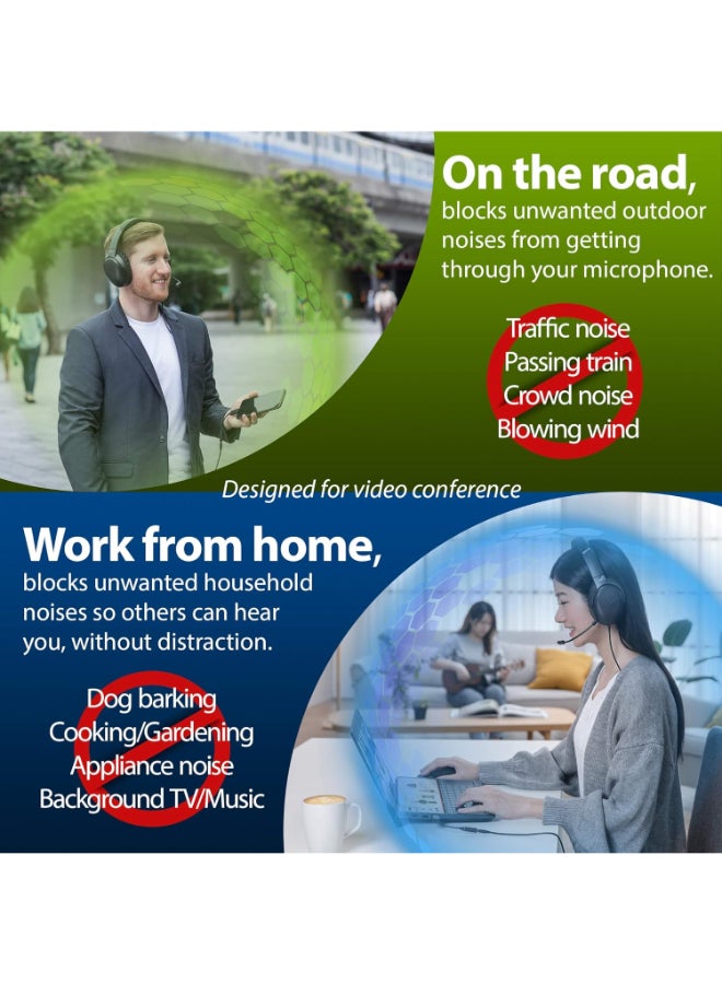 أسوس - AI Noise-Canceling Mic Adapter | Built-in Artificial Intelligence Isolates Background Noise, Enhance Voice Clarity | Improve Quality of Conference Calls | Supports USB-C And USB 2.0-3.5 Mm-Over Ear - Image 1