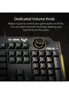 أسوس RA04 Tuf Gaming K1/AR/غشاء لوحة المفاتيح باللون الأسود  - Image 4
