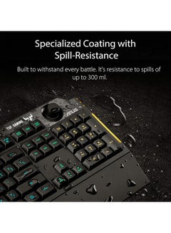 أسوس RA04 Tuf Gaming K1/AR/غشاء لوحة المفاتيح باللون الأسود  - Image 5