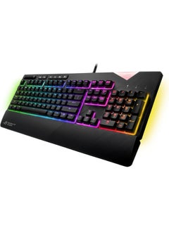 أسوس ASUS ROG Strix Flare (Cherry MX Brown) Aura Sync RGB Mechanical Gaming Keyboard with Switches, Customizable Badge, USB Pass Through and Media Controls - Black  - Image 4