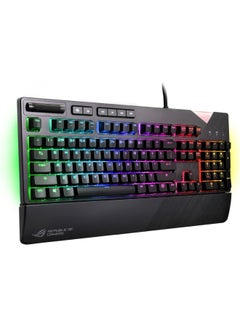 أسوس ASUS ROG Strix Flare (Cherry MX Brown) Aura Sync RGB Mechanical Gaming Keyboard with Switches, Customizable Badge, USB Pass Through and Media Controls - Black  - Image 3