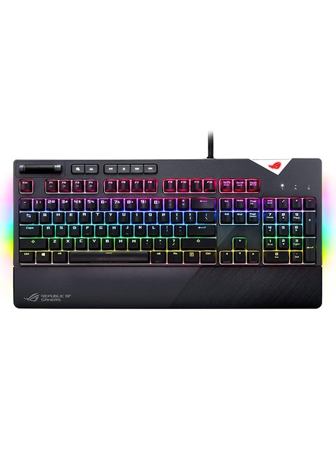 XA01 ROG Strix Flare (Cherry MX Red) Aura Sync RGB Mechanical Gaming Keyboard with Switches, Customizable Badge, USB Pass Through and Media Controls
