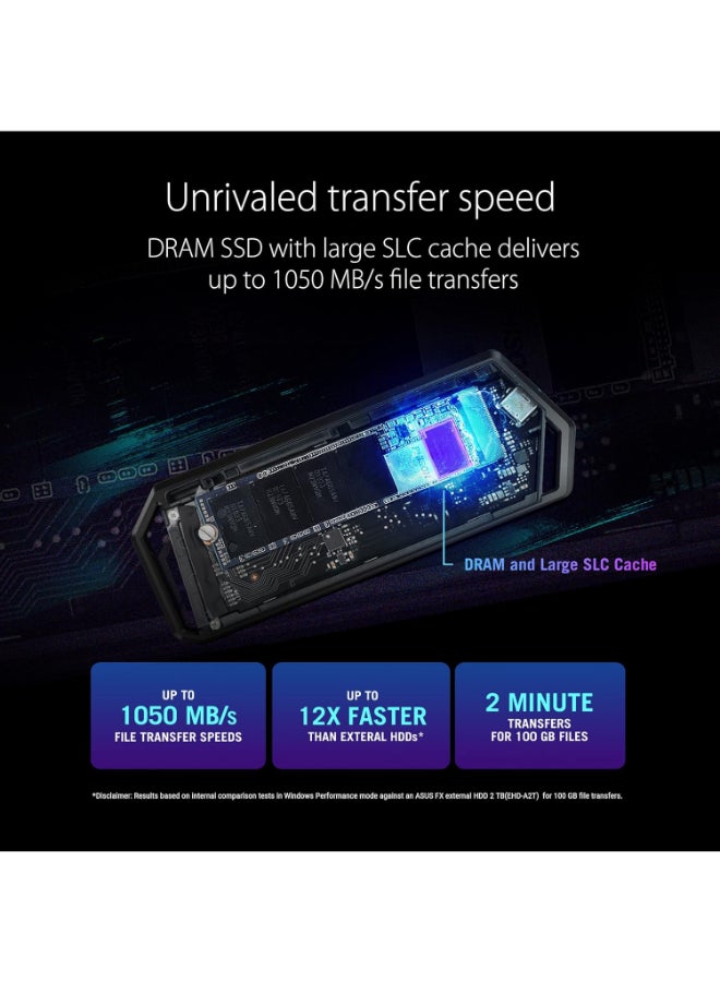 ASUS - ROG Strix Arion with Inbuilt 500 GB SSD S500 Portable - 500GB USB-C 3.2 Gen 2, NVMe a DRAM/large SLC cache for up to 1050 MB/s transfers, 256-bit AES disk and data encryption - Image 1