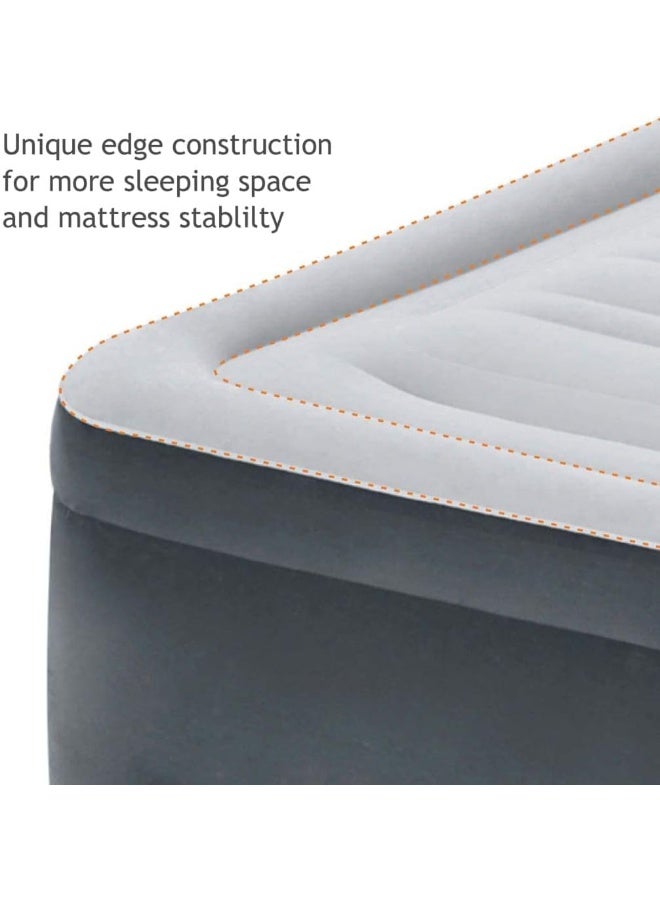 Queen Dura-Beam Series Elevated Airbed With Bip Grey 152 x 203 x 46cm