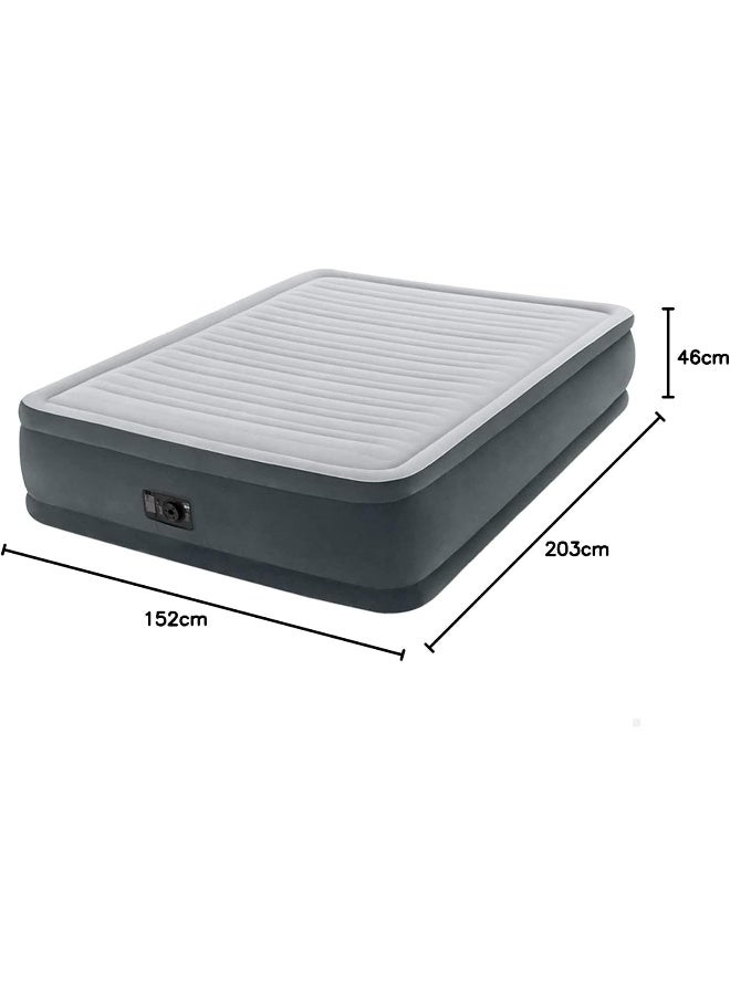 Queen Dura-Beam Series Elevated Airbed With Bip Grey 152 x 203 x 46cm