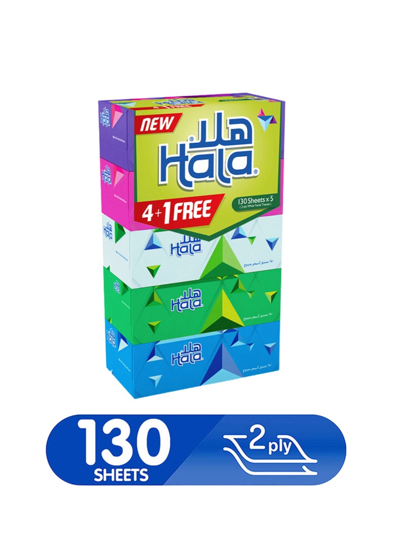 Hala Facial Tissue 2 Ply Assorted 130 Sheets - Image 2