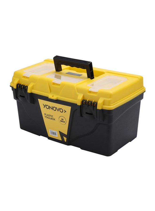 Yonovo Plastic Toolbox Black/Yellow 18inch  - Image 1
