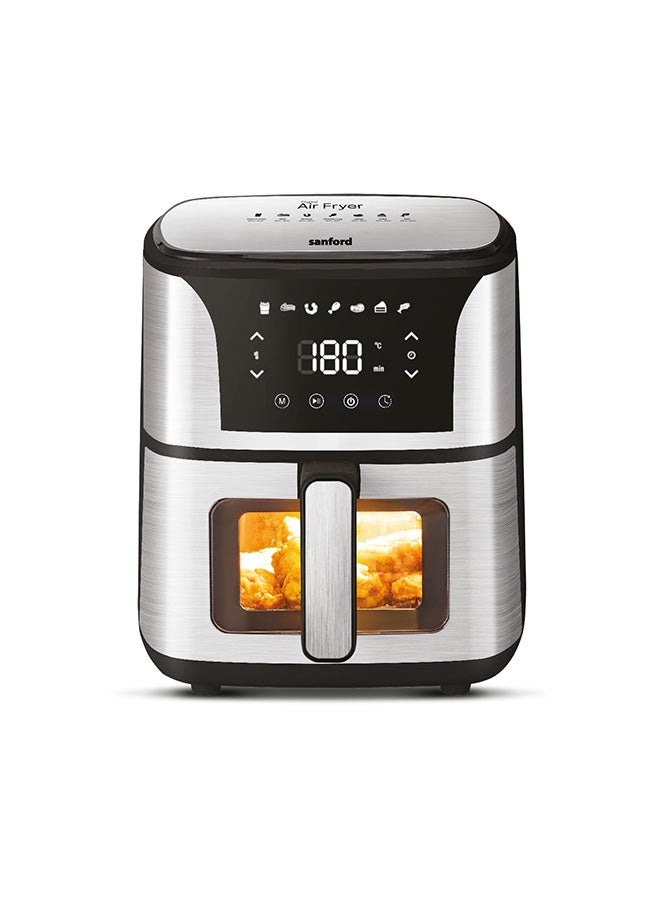 Sanford Digital Air Fryer  7 Smart Cooking Modes, Visible Window, Oil-Free Technology with 360° Heat Circulation for Perfectly Crispy Results 5.5 L 1500 W SF2450AF BS Black - Image 1