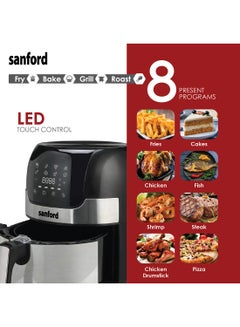 سانفورد مقلاة هوائية رقمية سعة 2.5 لتر 3.5 L 1400 W SF2453AF BS أسود  - Image 3