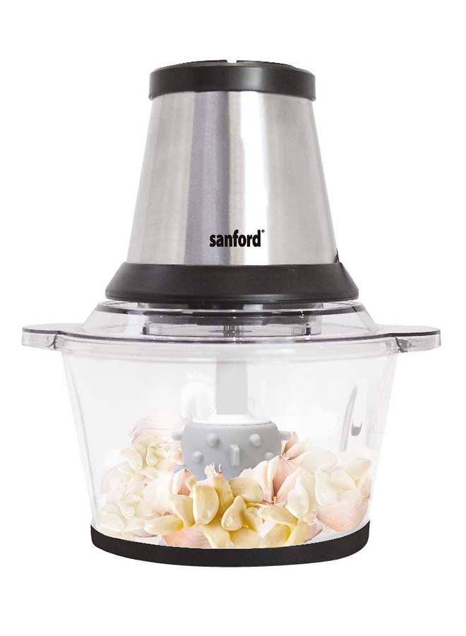 Sanford - Multifunctional Food Chopper for Vegetable Meat Mincing Garlic Peeler 1.8 L 400 W SF5584FC BS Grey - Image 1
