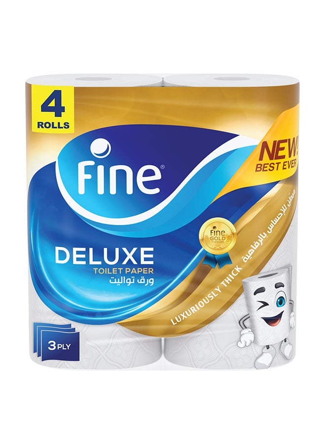 Deluxe Toilet Paper 3 Ply, 4 Rolls x 140 Sheets White - pnsku/N51350703A/45/_/1704435458/b427993f-a7bc-4eea-aecb-df35e3817083