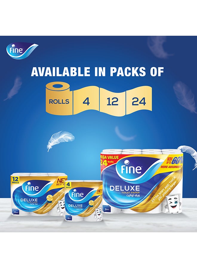 Fine - Deluxe Toilet Paper, 12 Rolls White - Image 1