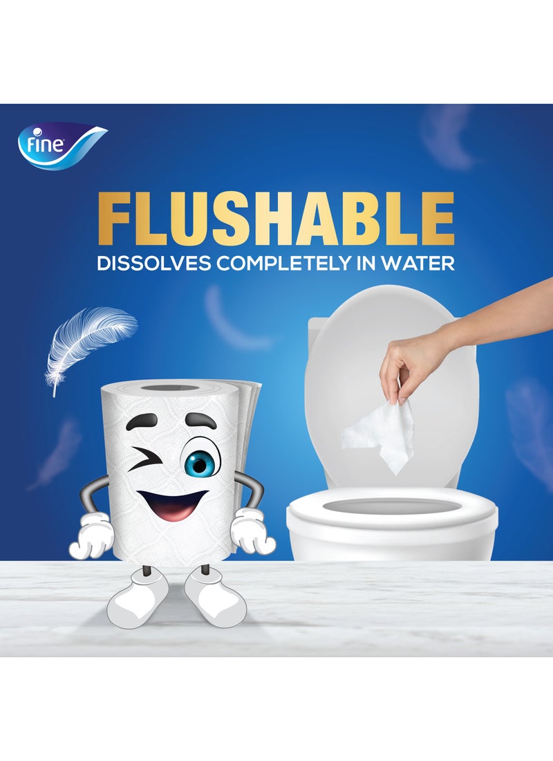 Fine Deluxe 3 Ply Toilet Paper, 6 Rolls 140 Sheets White - Image 5