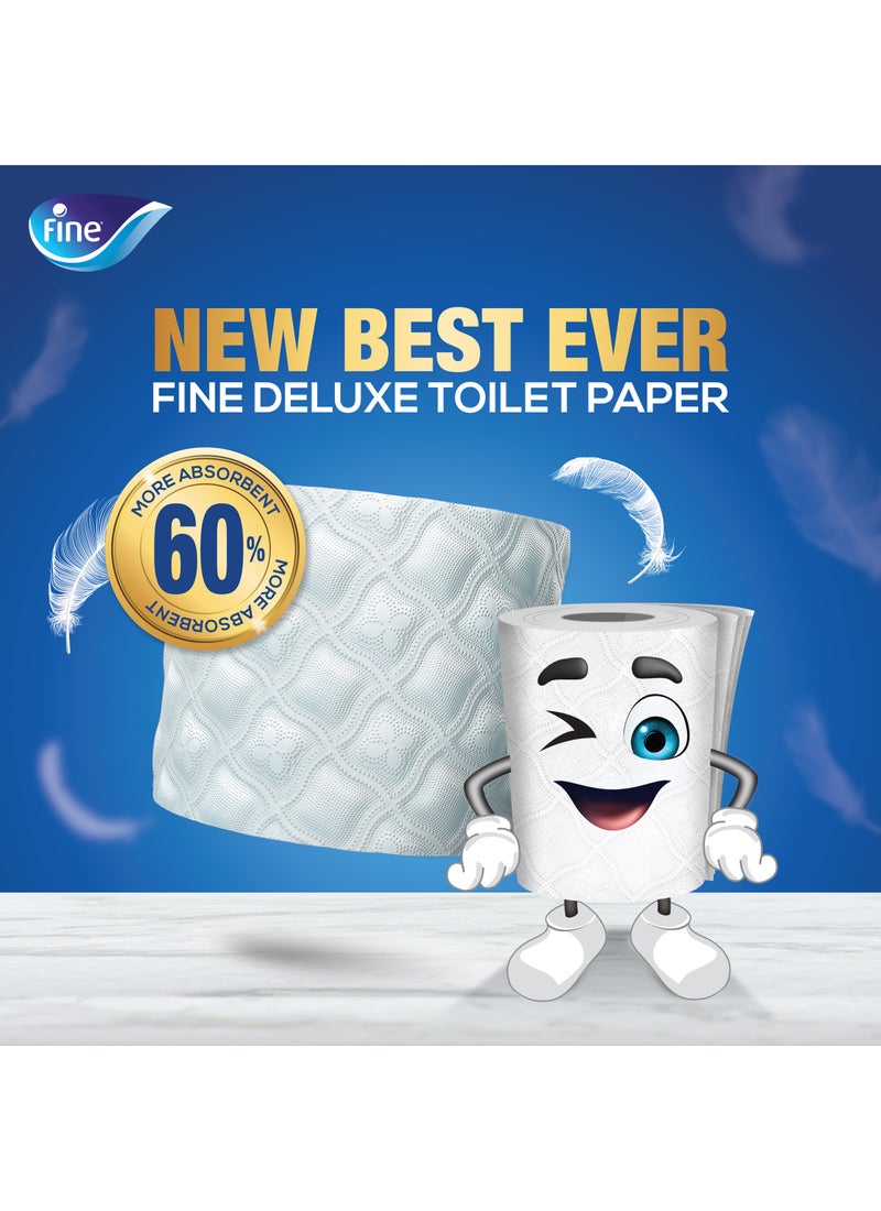 Fine Deluxe 3 Ply Toilet Paper, 6 Rolls 140 Sheets White - Image 2