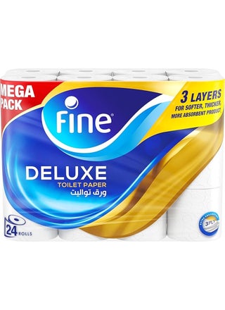Deluxe Toilet Paper 3 Ply, 24 Rolls x 140 Sheets, White - pnsku/N51350705A/45/_/1749917959/860e0824-6be9-49ad-a1bf-49a548487bb7