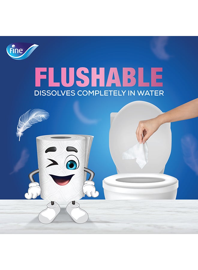 Fine Comfort Toilet Paper 2 Ply, 12 Rolls x 180 Sheets White - Image 4