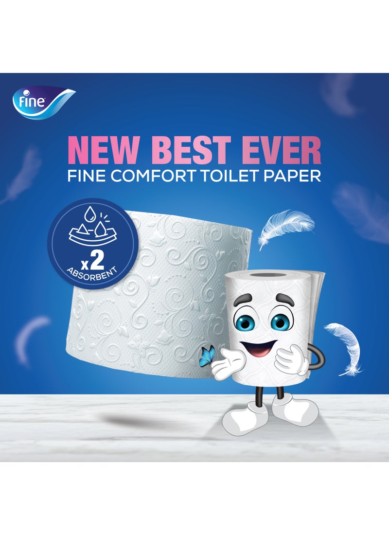 Fine Comfort Toilet Paper 2 Ply, 12 Rolls x 180 Sheets White - Image 2