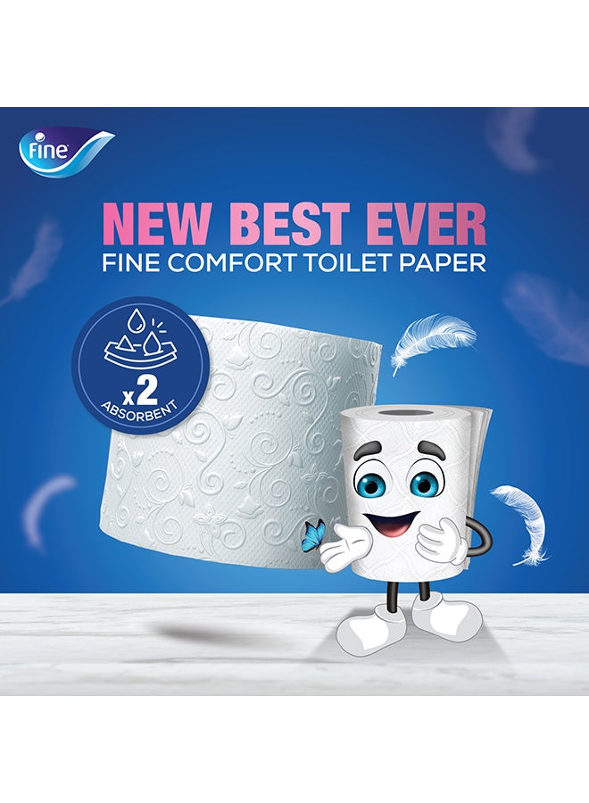 Fine - Comfort Toilet Paper 2 Ply, 8 Rolls x 180 Sheets White - Image 1
