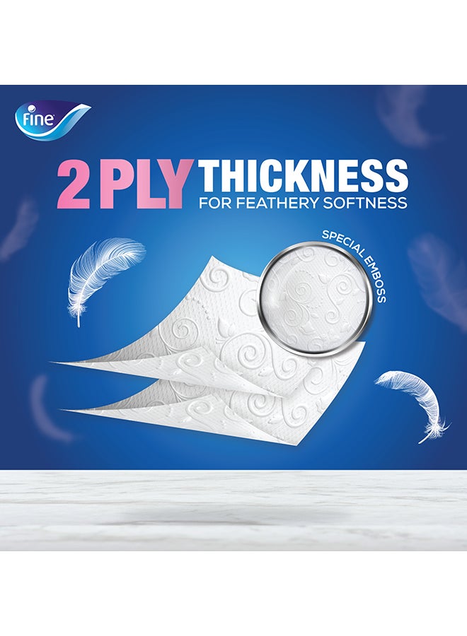 Fine Comfort Toilet Paper 2 Ply, 8 Rolls x 180 Sheets White - Image 2