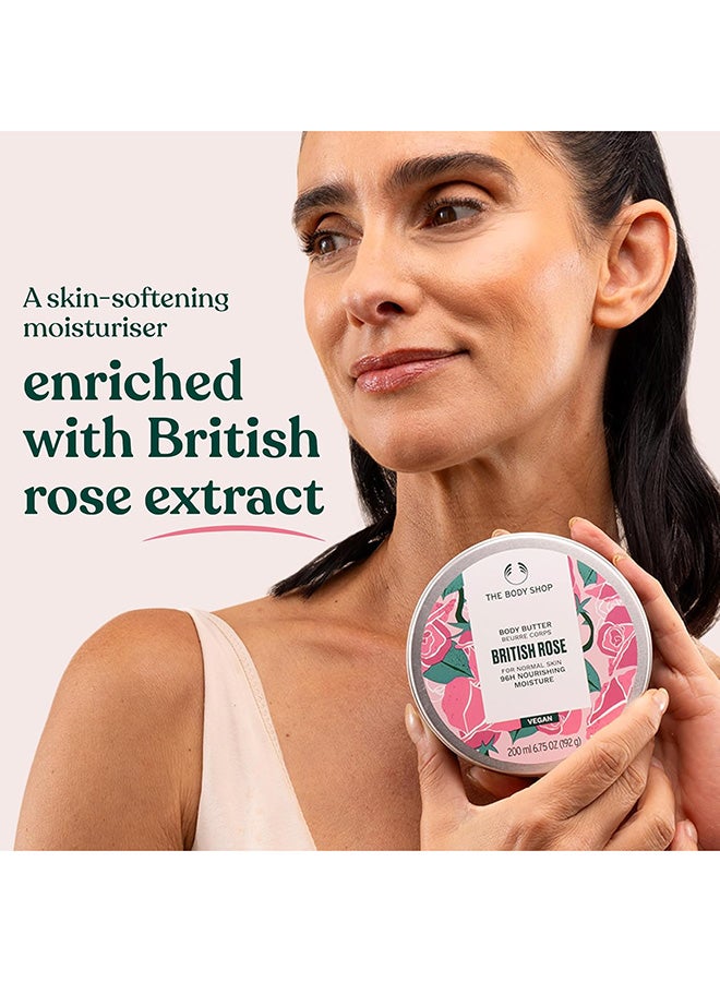 THE BODY SHOP British Rose Body Butter – Deeply Nourishing Body Moisturiser with Hand-Picked British Rose Essence | Provides 24H Hydration, Instantly Reveals Healthy-Looking Radiant Glow | Non-Greasy Pink 200ml - Image 4