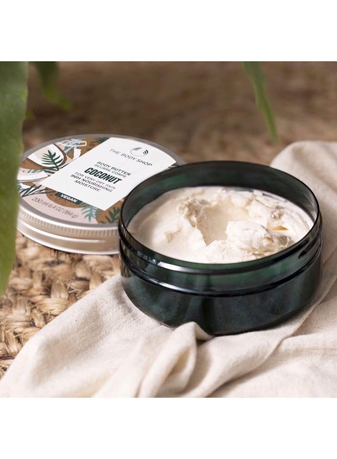 THE BODY SHOP Coconut Body Butter – Deeply Nourishing Body Moisturiser with 96hr Hydration | Non-Sticky, Non-Greasy Formula | Protects and Softens Dry Skin White 200ml - Image 4