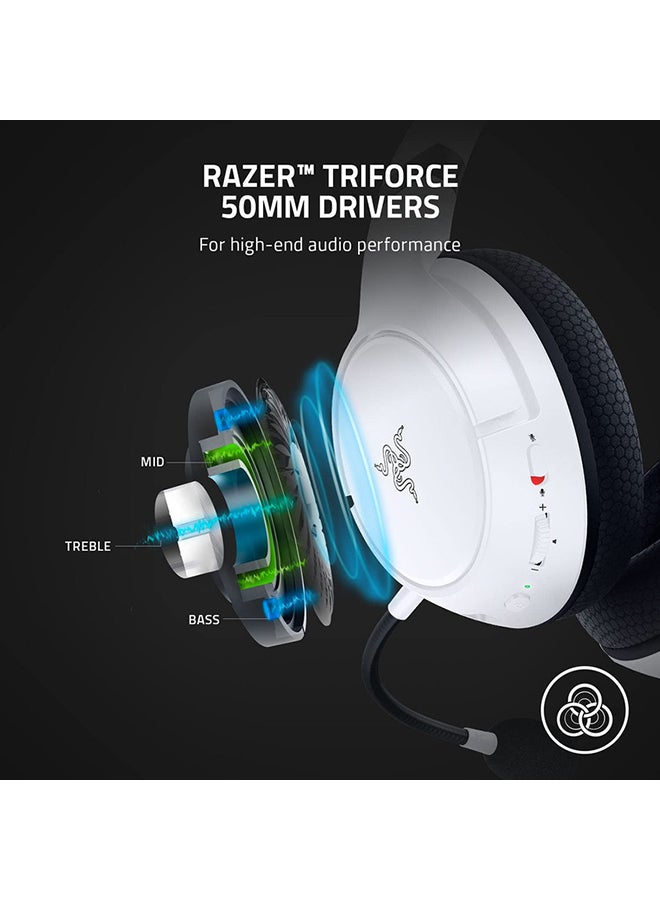 RAZER - Razer Kaira for Xbox Wireless Gaming Headset, Razer TriForce Titanium 50mm Drivers, Razer HyperClear Cardioid Mic, Breathable memory foam ear cushions - White - Image 1