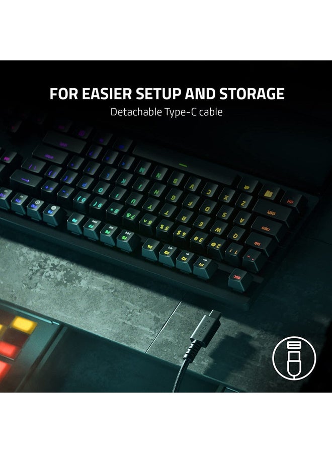 RAZER - Razer Huntsman V2 Tenkeyless Optical Gaming Keyboard, Linear Optical Switches, Doubleshot PBT Keycaps, Sound Dampening Foam, US Layout - Black - Image 1