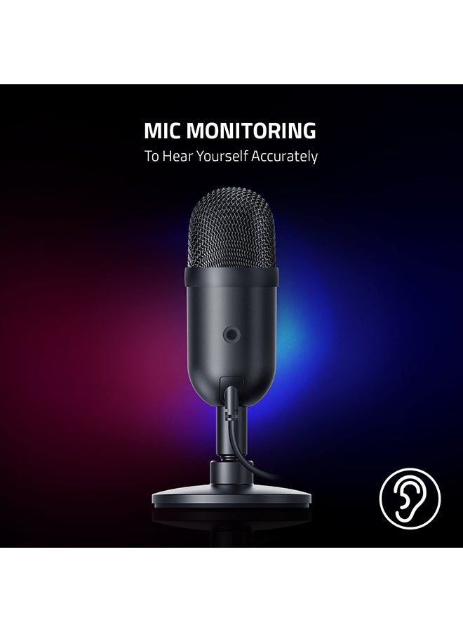 RAZER - Razer Seiren V2 X USB Condenser Microphone for Streaming and Gaming on PC: Supercardioid Pickup Pattern - Integrated Digital Limiter - Mic Monitoring and Gain Control - Built-in Shock Absorber - Black - Image 1