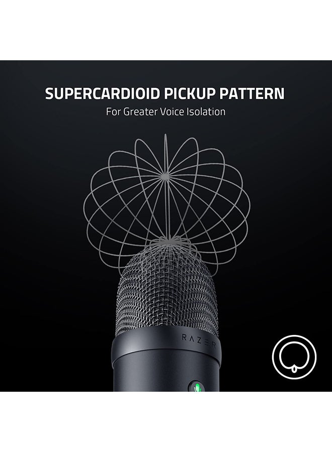 RAZER - Razer Seiren V2 X USB Condenser Microphone for Streaming and Gaming on PC: Supercardioid Pickup Pattern - Integrated Digital Limiter - Mic Monitoring and Gain Control - Built-in Shock Absorber - Black - Image 1
