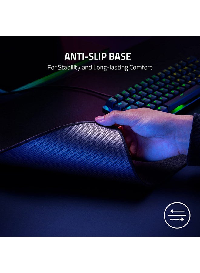 RAZER - Razer Strider Hybrid Mouse Mat, Soft Base & Smooth Glide, Firm Gliding Surface, Anti-Slip Base, Rollable & Portable, Anti-Fraying Stitched Edges, Water-Resistant, Large - Black - Image 1